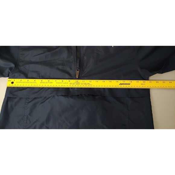 Champion Navy Pullover Windbreaker Hoodie Men Size S Logo Half Zip Front Pocket - Picture 9 of 9
